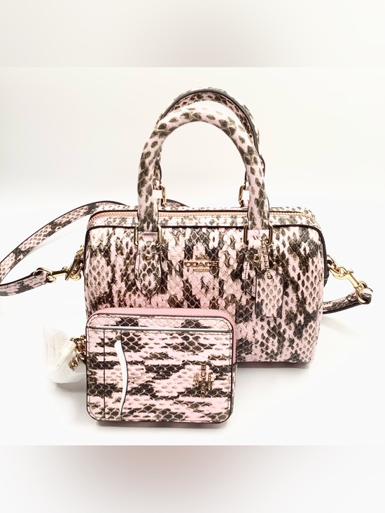 Coach Handbags - Coach Mini Rowan Crossbody Bag in Snake-Embossed Leather with Card Case - NWT